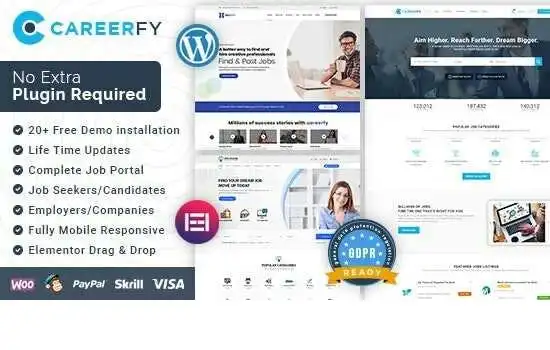 Careerfy Theme GPL v9.5.9 – Job Board | Job Listing WP Websites